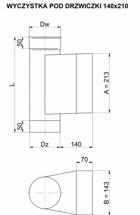Wyczystka z Drzwiczkami Okrągła Kwasoodporna 14x21 — zdjęcie 2