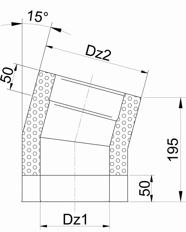 Kolano 15° Izolowane Kwasoodporne — zdjęcie 2