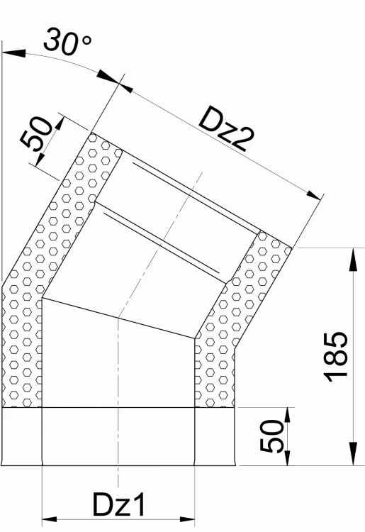 Kolano 30° Izolowane Żaroodporne — zdjęcie 2