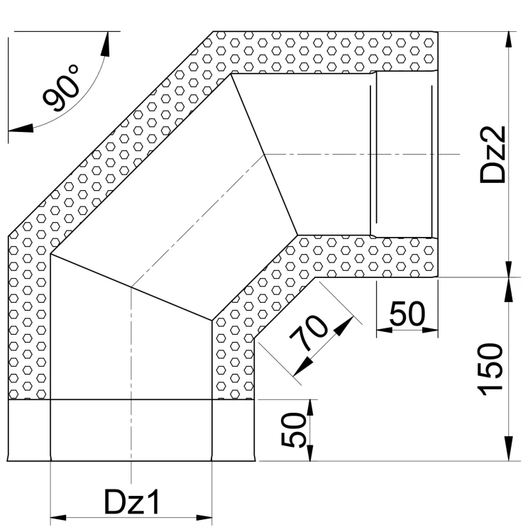 Kolano 90° Izolowane Żaroodporne — zdjęcie 2