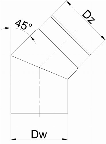 Kolano 45° Okrągłe Spalinowe Czarne 2mm — zdjęcie 2