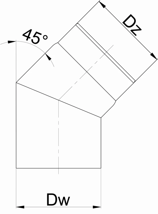 Kolano 45° Okrągłe Spalinowe Czarne 2mm — zdjęcie 2