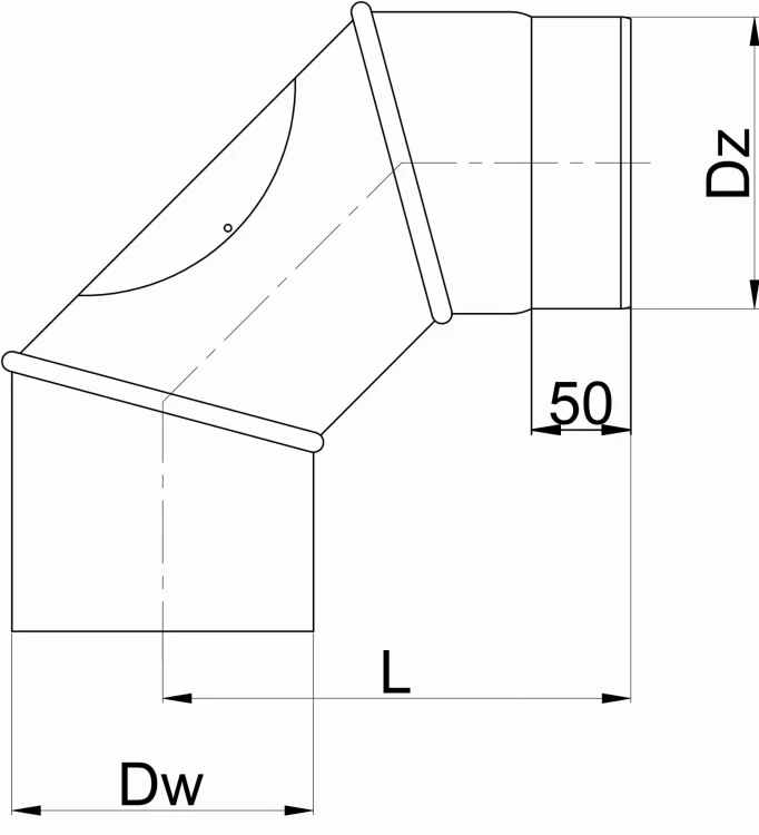 Kolano Nastawne 90° z Rewizją 3 Segmenty Okrągłe Spalinowe Czarne 2mm — zdjęcie 2
