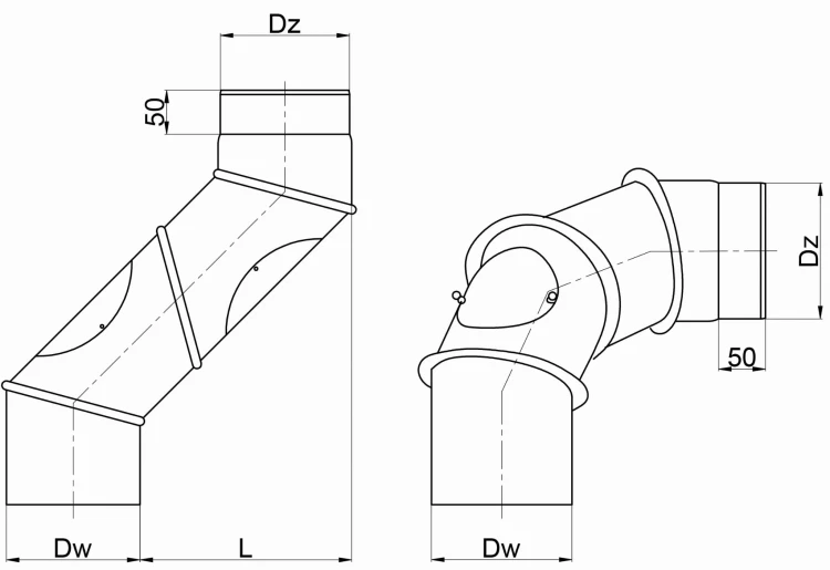 Kolano Uniwersalne 4 Segmenty Okrągłe Spalinowe Czarne 2mm — zdjęcie 2