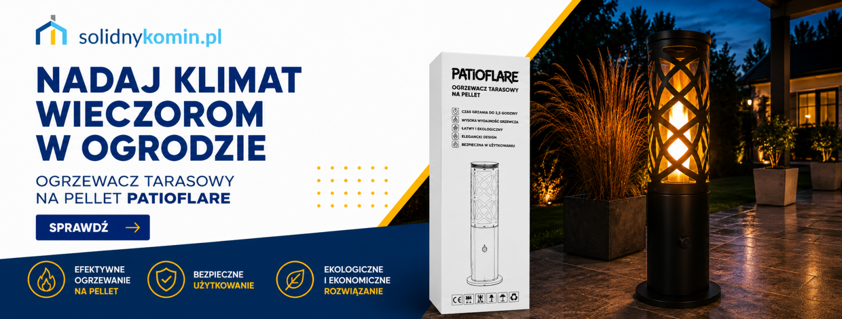Ogrzewacz tarasowy na pellet Patioflare