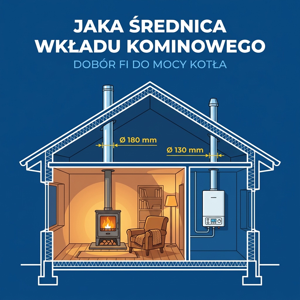 Jaka średnica wkładu kominowego — dobór fi do mocy kotła